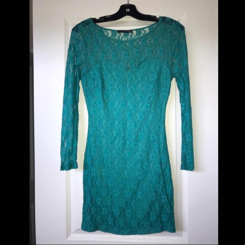 Teal Lace Bodycon Dress